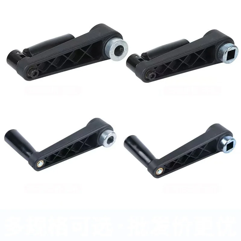 1Pcs 접이식 검정색 둥근 구멍/사각형 구멍 장착 크랭크 핸들 선반 밀링 머신 회전 핸들 길이 63-160mm