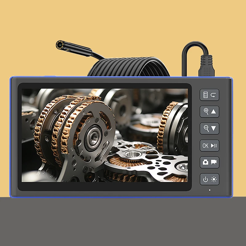  7'' IPS Screen Borescope 1080P Camera Detachable Design 1-15m Rigid Cable Endoscope Inspection Camera for Pipeline& Car