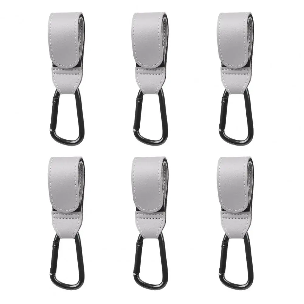 

Stroller Hook Clip Baby Stroller Hook Set with Faux Leather Fastener Tape Diaper Bag Hanger Grocery Shopping Clip for Prams