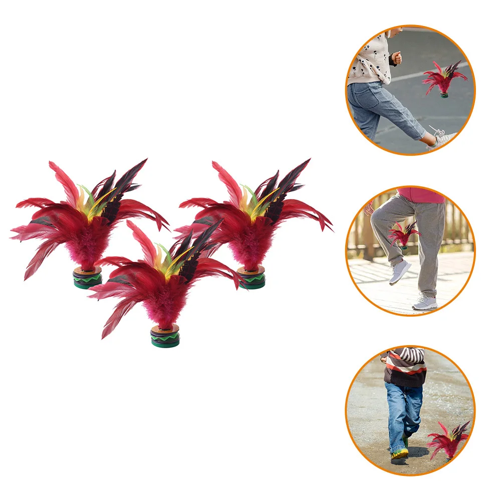 3 قطع ركلة الريشة الملونة المتينة في الهواء الطلق داخلي الترفيه اللياقة البدنية ممارسة الترفيه لعبة اللوازم الرياضية