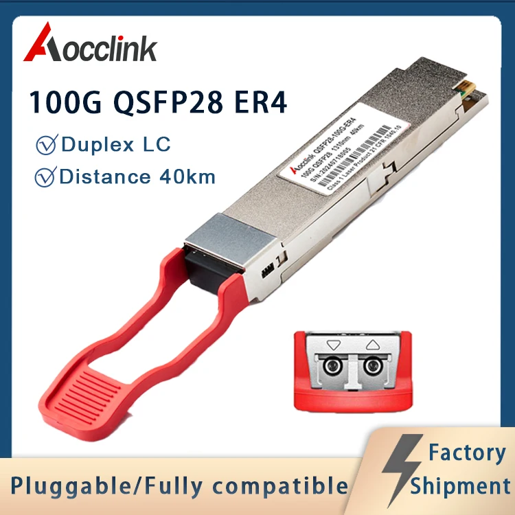 QSFP28-100G-ER4 optical transceiver module Duplex LC port 1310nm 40km for Ethernet switches Mellanox Arista Cisco