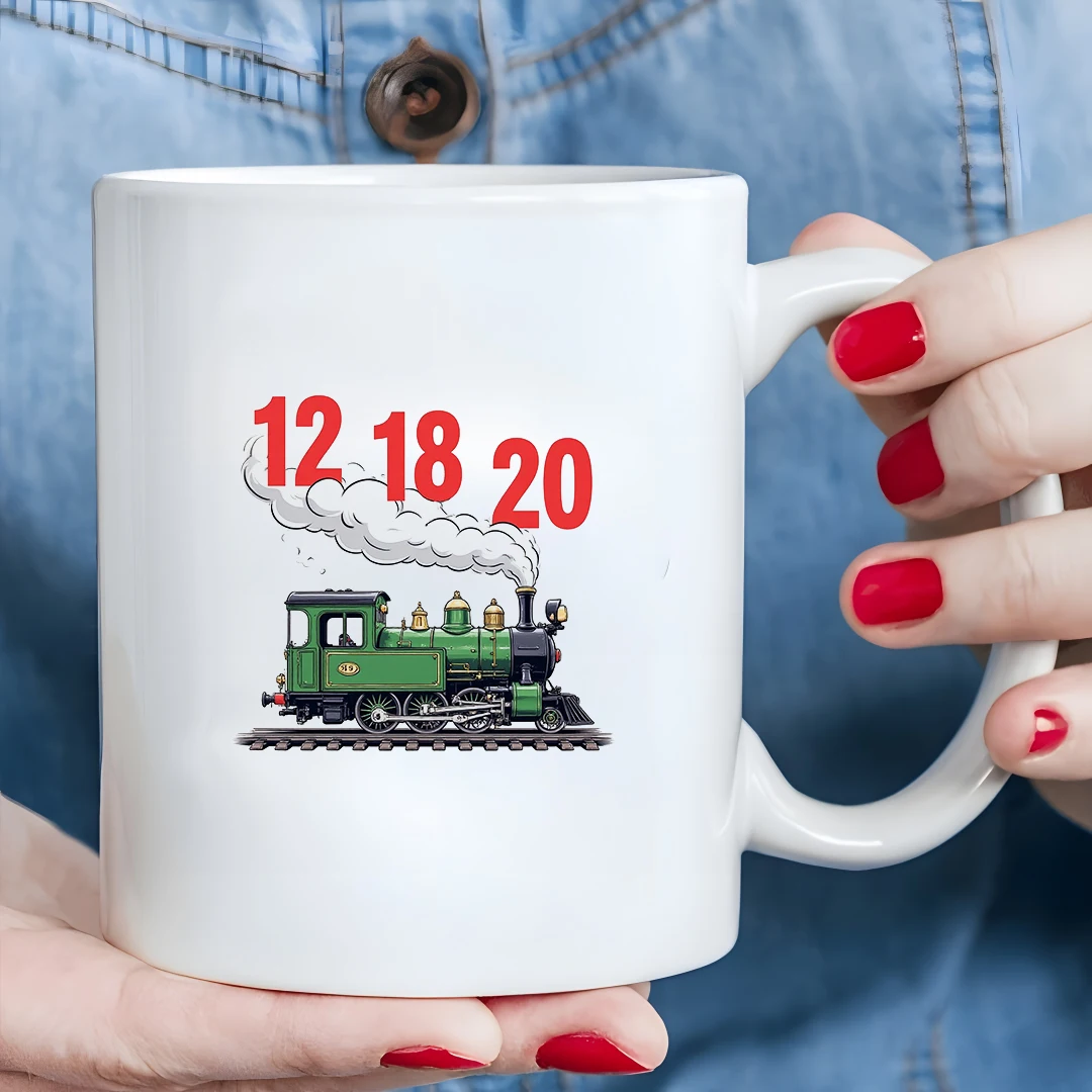 

Кухоль с мультяшным поездом на 11 унций + чашка с иллюстрацией парового поезда + детская чашка для холодных и горячих напитков - рождественский подарок для семьи и офиса