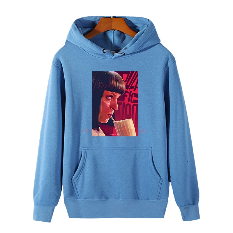 Funny Pulp Fiction Graphic Hooded Sweatshirts Winter New In Hoodies Sweatshirts Essentials Hoodie Unisex Thick Sweater Hoodie