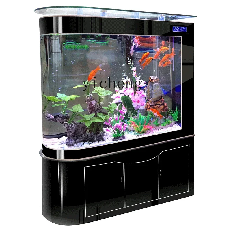 

ZC Bullet Fish Tank Living Room Home Subareas Screens Modern Aquarium Large Dragon Fish Tank Bottom Filter