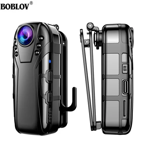 Imagen 1 del producto Boblov L02 1080P visión nocturna infrarroja lente Full HD Mini cámara Dash Cam videocámara pequeña 125 grados gran angular Bodycam policía