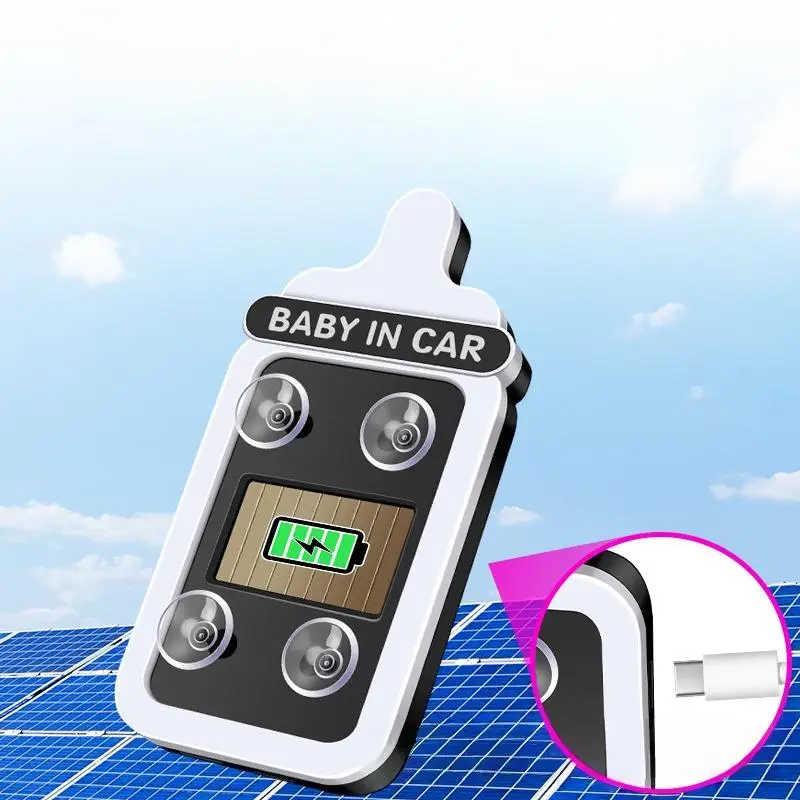 1Set Solar LED Triangle Warning Light Wireless Car Bottle Atmosphere Lamp Rear Window Decorative Light Fun Car Accessories
