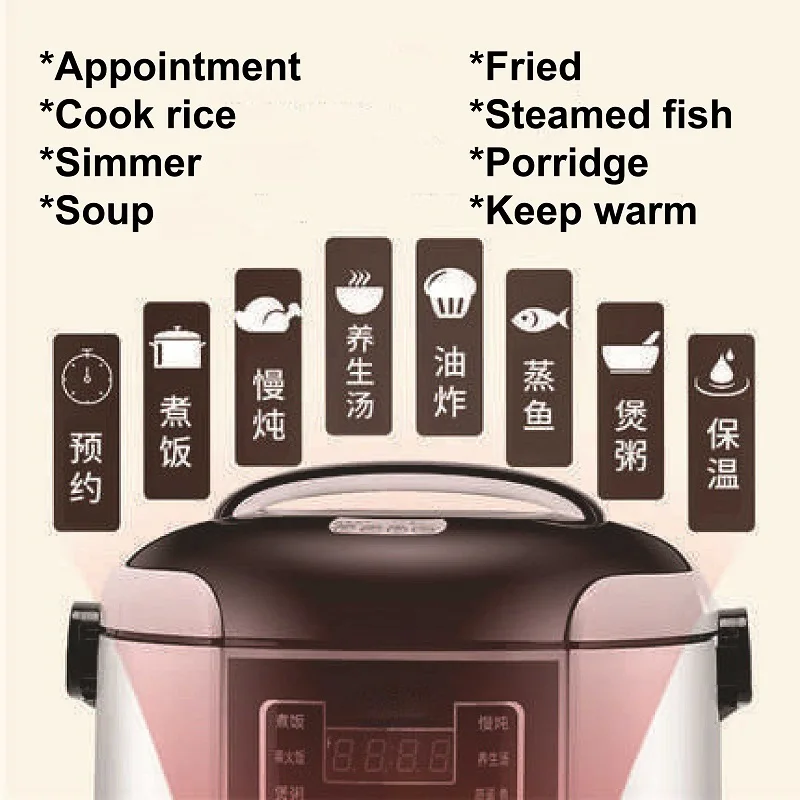 12V/24V Car Rice Cooker Multi-function Cooker Food Warmers Outdoor Reservation Electric Cooker Steamer With Cigarette Lighter 2L