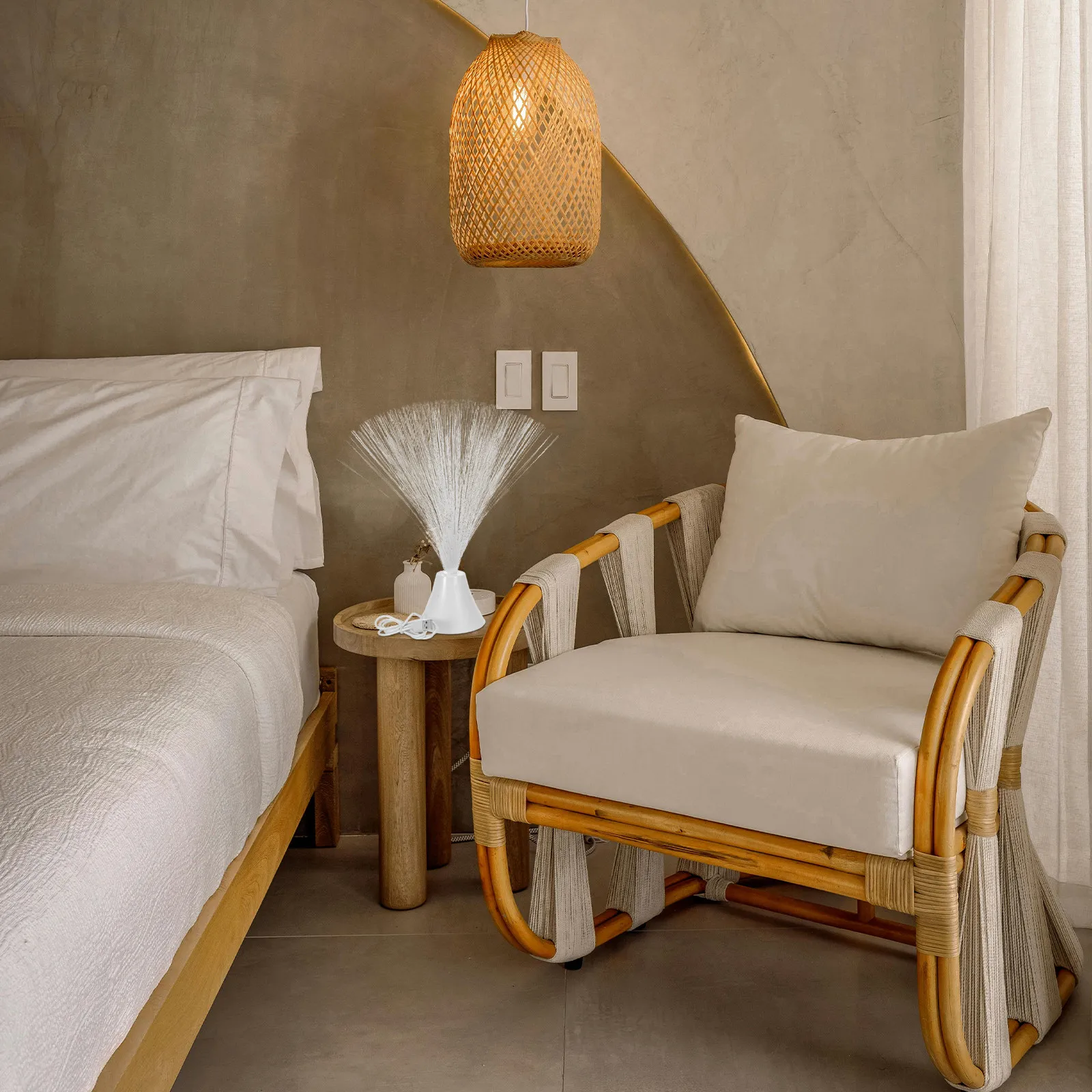 

USB Fiber Optic Sensory Light Color Changing Ambient Night Lamp Decorative Table Lamp Calming Atmosphere Light