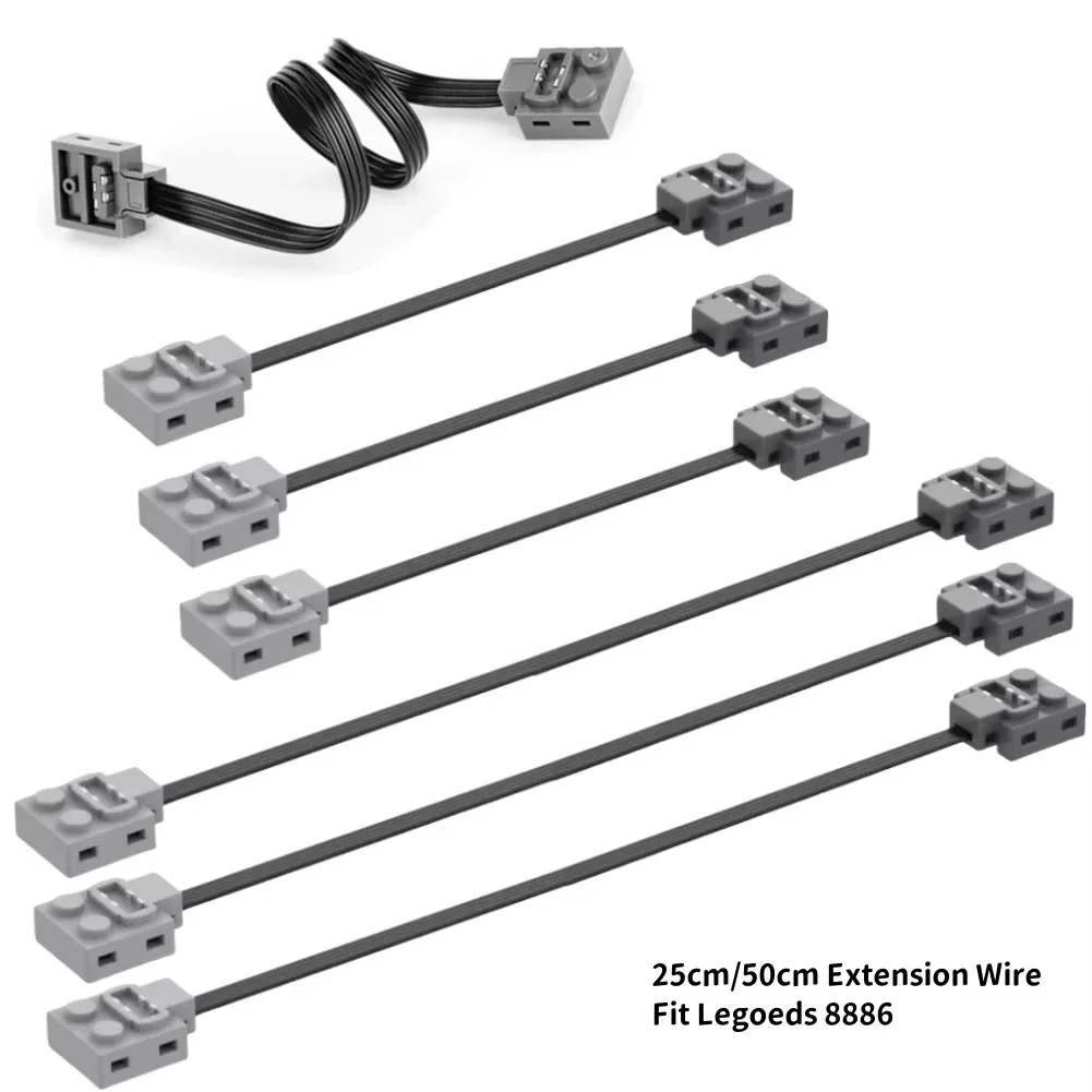 MOC 25cm 50cm Extension Wire fit Major Brand Power Function Servo Motor IR Remote Control Receiver for 8871 8886 8293 Bricks Toy