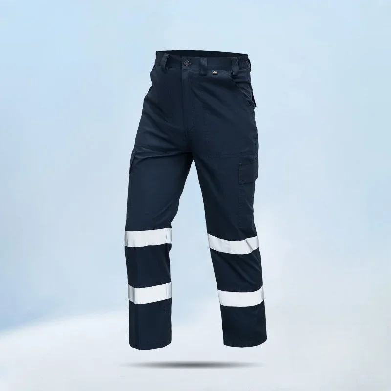 Men's Reflective Strip Construction Site Pants Loose Labor Protection Work Trousers Reflective Safety Equipment