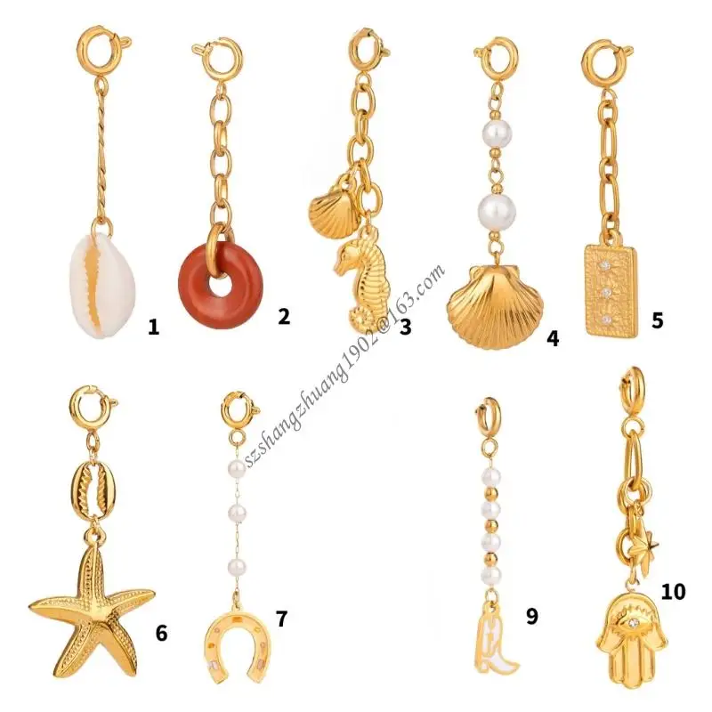 

Q6RB Multifuntional Beach Themed Stainless Steel Pendant Body Jewelry Waterproof Accessory Present for Swimsuit Lovers