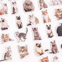 45pcs/box Kawaii Kitten Selfie Stickers Cute Cartoon Notebook Planner Stickers Label Tags Korean Stationery Office Supplies