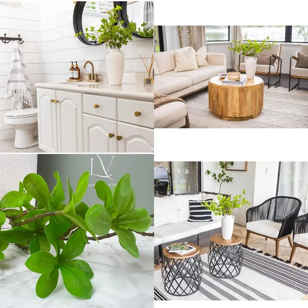 

12 белых керамических ваз с стеблями искусственной зелени 5x25, минималистичный текстурированный кувшин, искусственные растения, декор фермерского дома, консольный стол