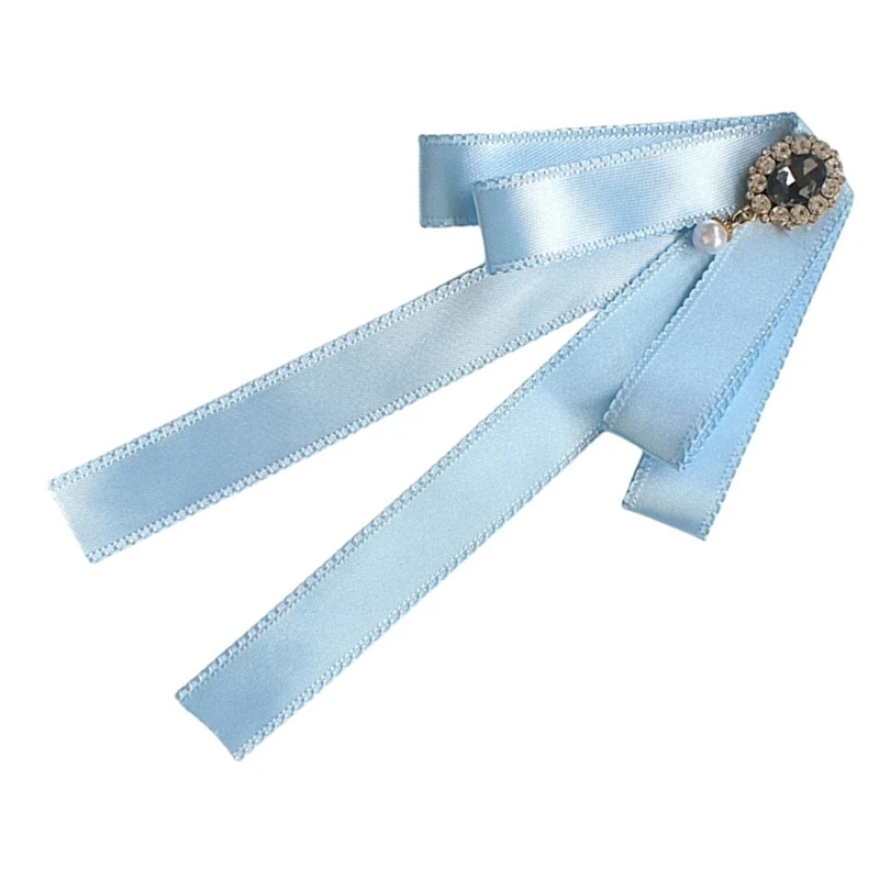 Elegant Rhinestones Pin Necktie Ribbon Bows Crystal Versatile Accessory