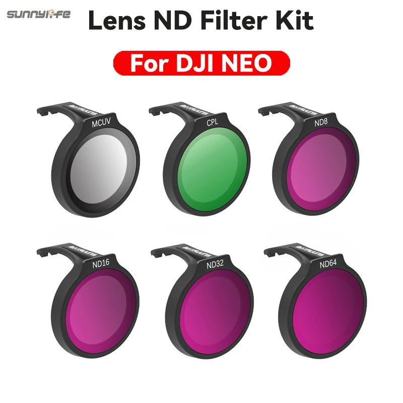 Sunnylife Lens for DJI NEO Filters ND MCUV CPL 8/16/32 /64 Drone Gimbal Film Glass for DJI NEO Filter Camera Accessories