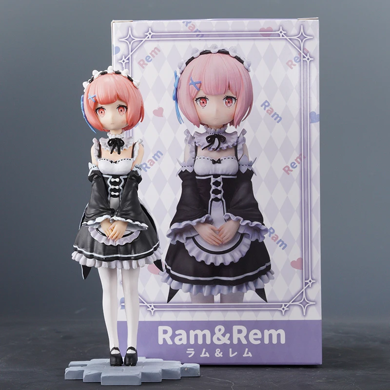 Rem Ram Re:Life In A Different World From Zero Peripheral Manual Childhood Standing Handmaid Dress Pretty Girl Kawaii Gifts Toy