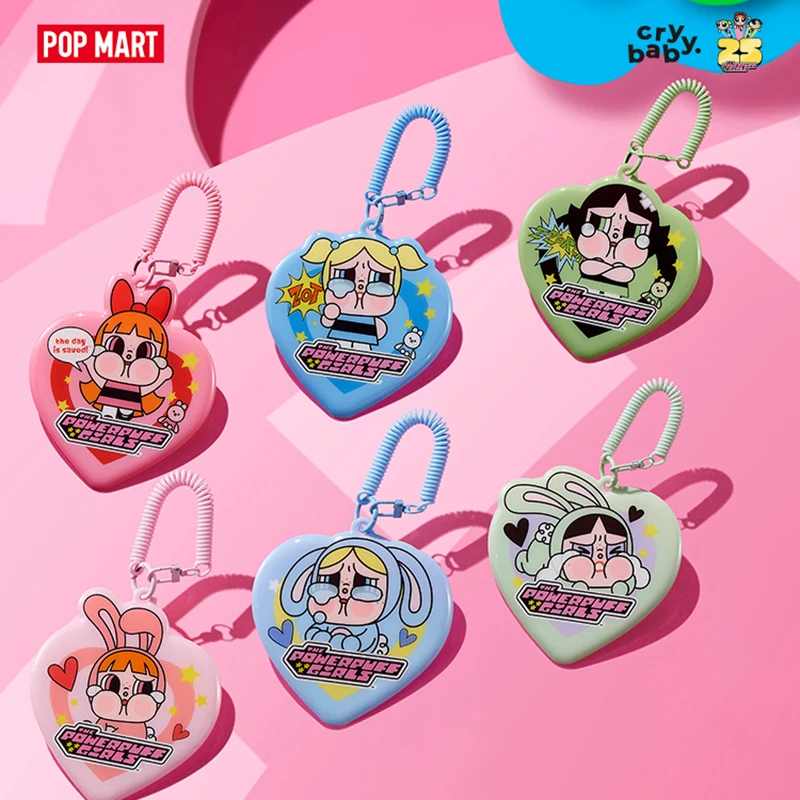 POPMART CRYBABY X The Powerpuff Girls Series Card Sleeve Blind Box Guess Bag Mystery Box Toy Doll Cute Cartoon Character Table