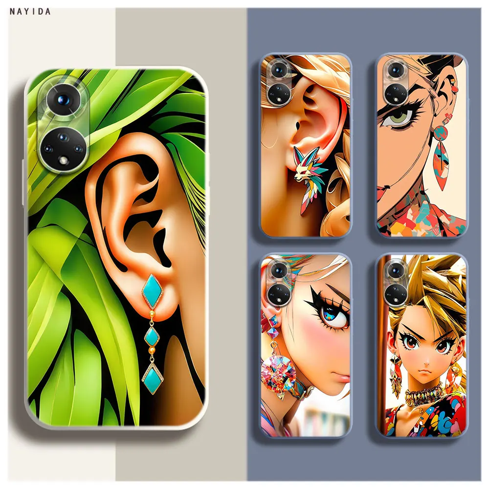 Phone Case For Honor 70 50 X6A X9B X7A X8A X9A Soft Silicone Original Cover ear pendants