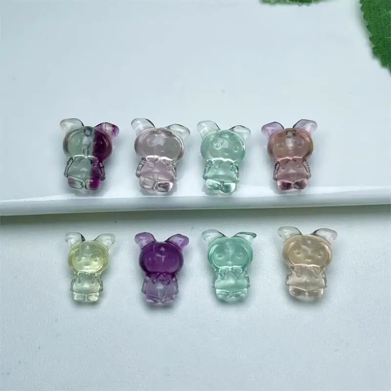 

5 шт., натуральный флюорит, мультяшная резьба, ювелирные изделия, восстанавливающий камень, удача, кристалл, сделай сам, аксессуары, подарок 16 мм