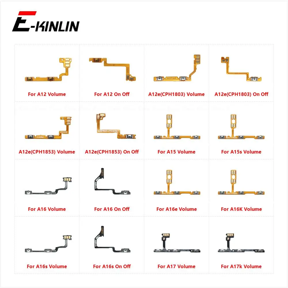 Power ON OFF Mute Switch Control Key Volume Button Flex Cable For OPPO A12 A12e A15 A15s A16 A16e A16K A16s A17 A17k Parts