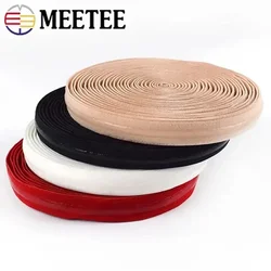 10/20M Meetee 8-25mm Elastic Band Transparent Silicone Non-slip Underwear Belt Rubber Stretch Ribbon Clothes Sewing Accessory