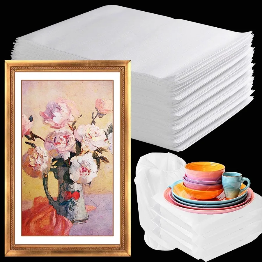 

16x24 50Pack Foam Pouches Large Moving plies for Packing Dishes Artwork 0.5MM Thick Cushion Foam Bags for Storing Shipping Brea