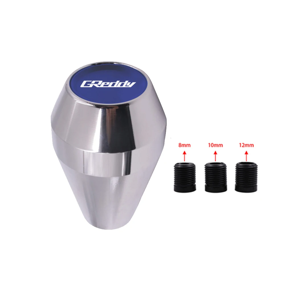 JDM Style Aluminum Alloy With GReddy Shift Knob Sticker Badge Auto Round Manual Stick Adapters Car Gear Knob