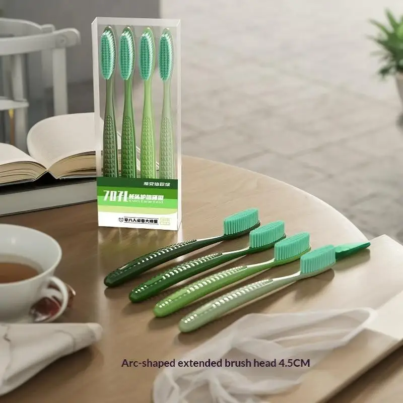 4PCS Adult Toothbrush Heads Extended Widened Advanced Soft Bristles Daily Oral Cleaning Replacement Heads
