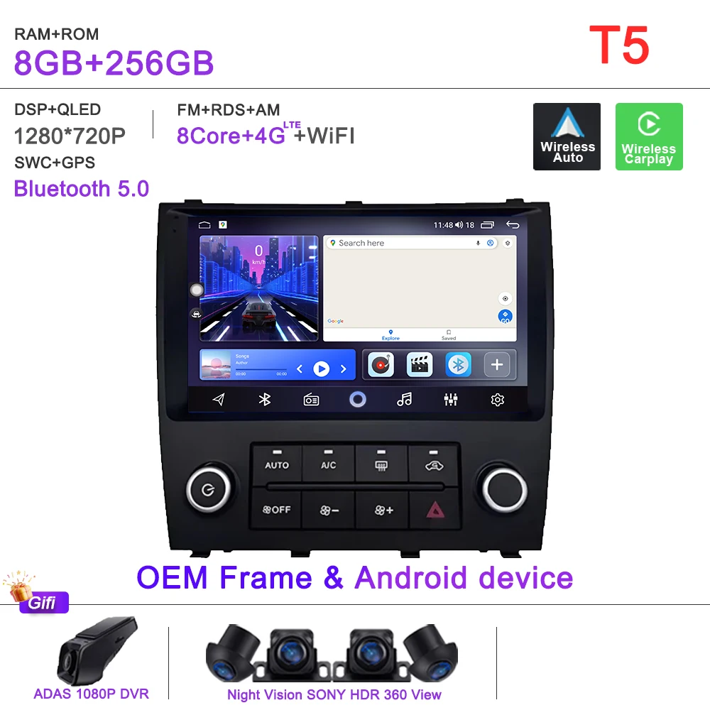 Android 16 Carplay Auto Voor Lexus IS200 XE10 1999-2005 Autoradio Multimedia Video Player Navigatie GPS DVD Touch screen WiFi