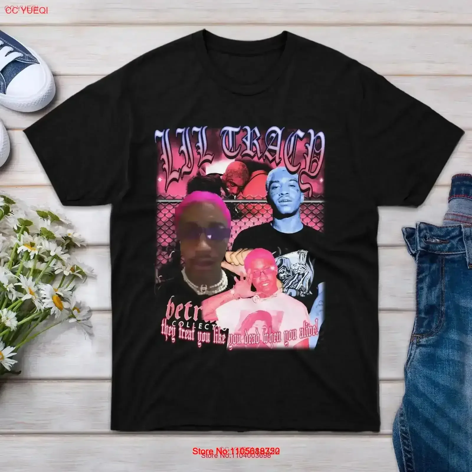 T-shirt pour femme, style vintage, délavé, doux, à manches courtes, avec motifs originaux et variés : Lil, Tracy, Friend, They Short Treat Boy, You Like Family, Dead Girl, When Novelty Alive, Big
