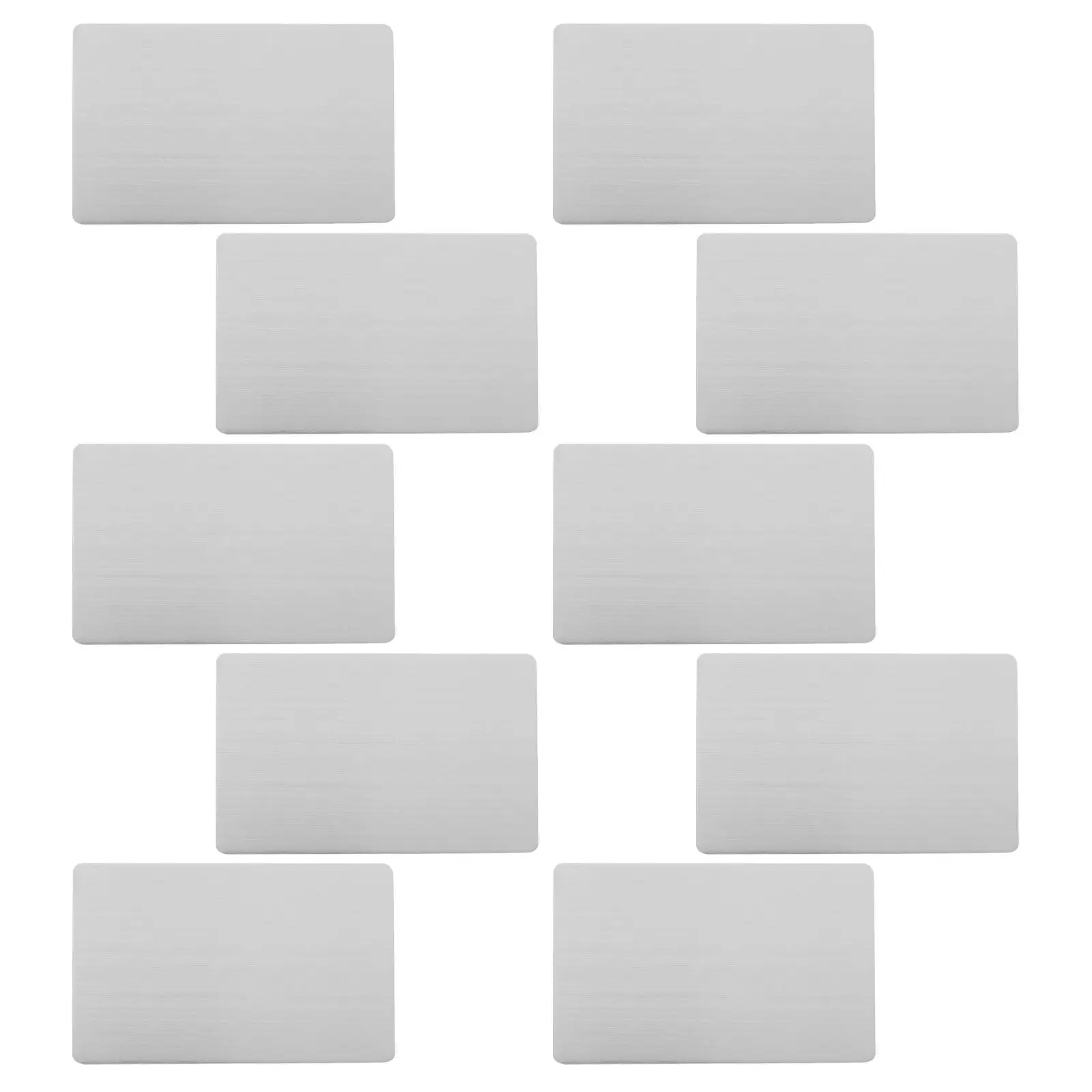 

10Pcs Stainless Steel Metal Business Card Blanks Engraving Name Cards Blank DIY Printable Sublimation Label Tags Metal Alloy