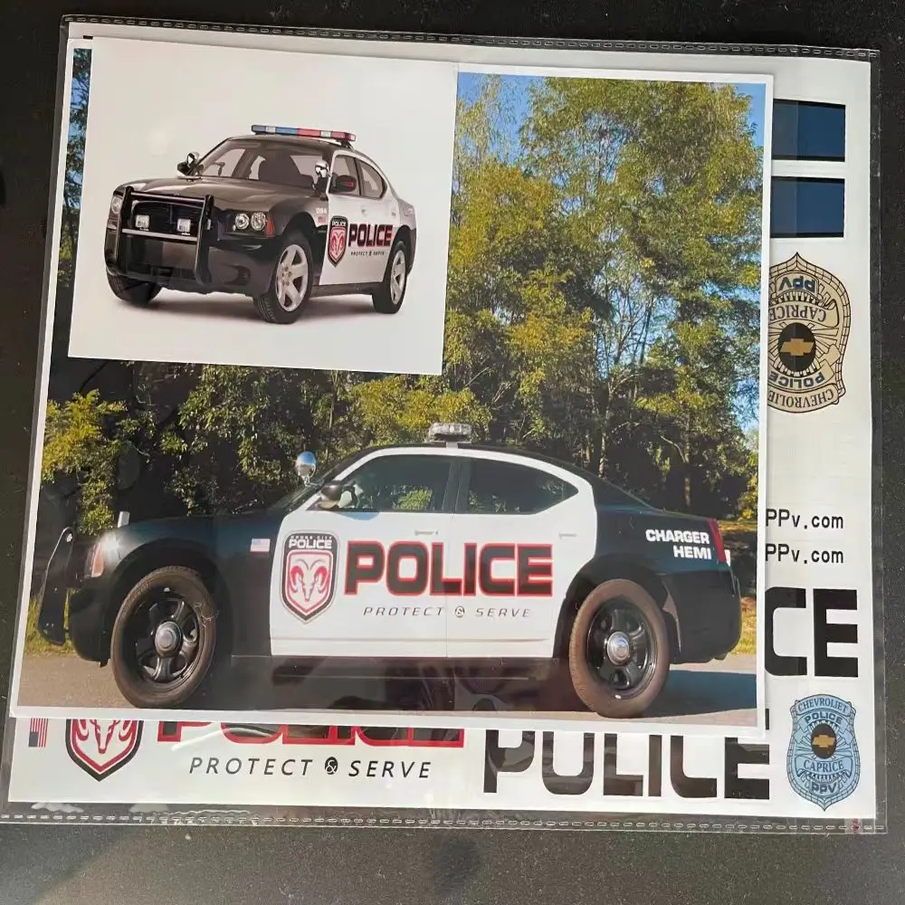 Original RC 1/10 SRT Challenger Police Car Sticker 911 Drift Short Truck Rally For Hsp Yokomo D5s Hpi Traxxas Tamiya - Image 2