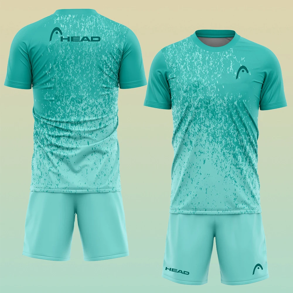 Men\'s summer tennis breathable set, fast drying badminton loose set, men\'s T-shirt and short sleeved shorts set