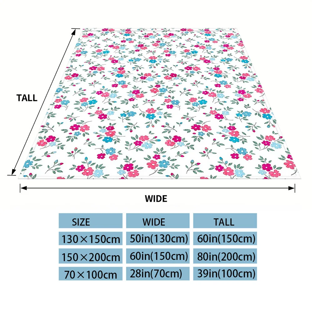 Tiny Mixed Florals Sofa Specific Soft Flannel Blanket, Universal Plush Gift Blanket For All Seasons