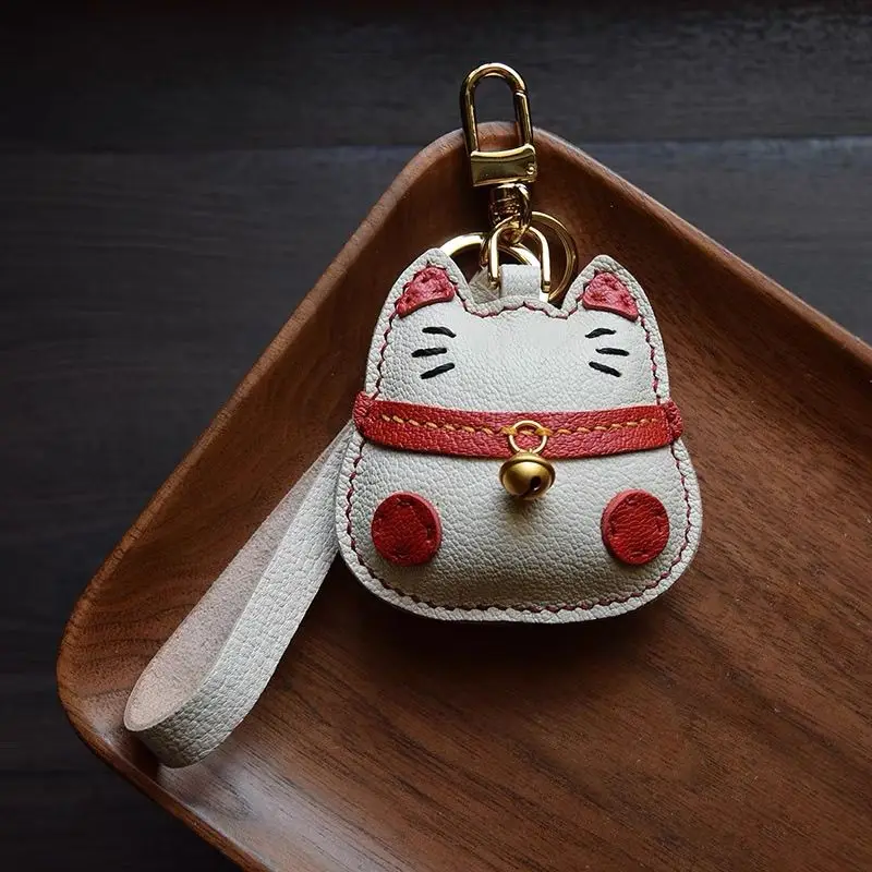 Unique Cute Sheepskin Handmade Ragdoll cat Lucky Cat Car Key Bag Pendant Handbag Crossbody Bag Pendant Girl Birthday Gift Lovely
