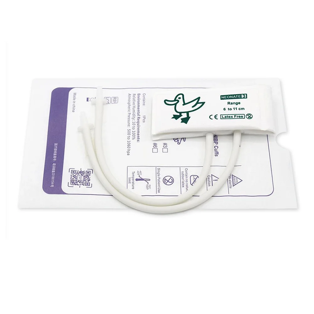 Veterinary Disposable Blood Pressure Cuff NIBP Cuffs Double Tube Two Hose For Animal NIBP Diagnostic Monitor 5 Sizes Available