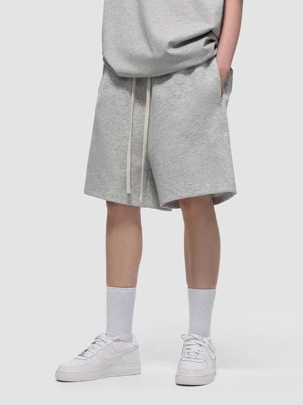 

American Retro Sport orts Men's Summer Trendy Street Loose Wide Leg Basic Five-Quarter Sweatpants Pure Color Casual Pants