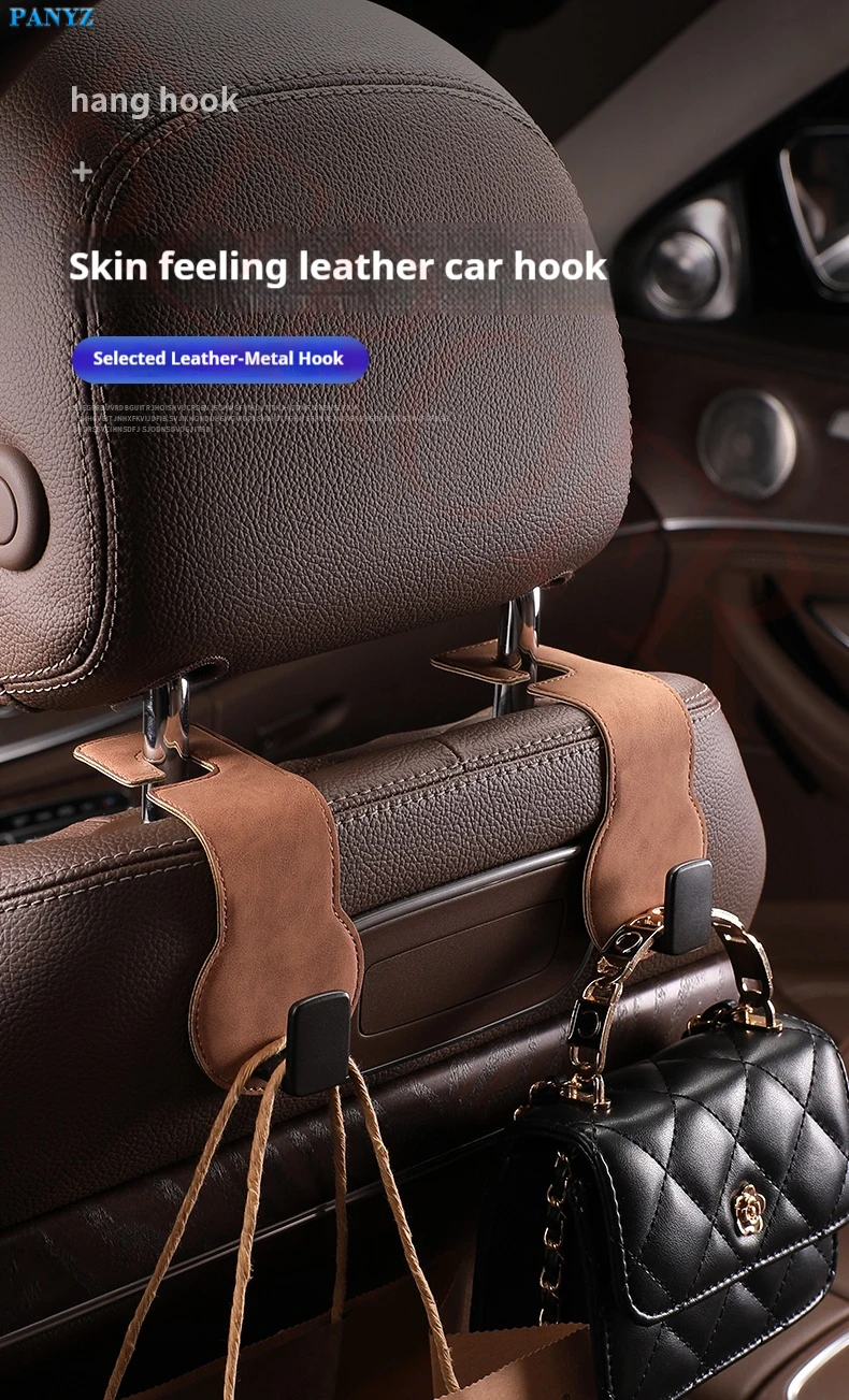 Car Seat Back Hook For Volvo Auto Storage Hanger Suede with Metal Car Seat Organizer Handbag Purse Coat Umbrellas Grocery