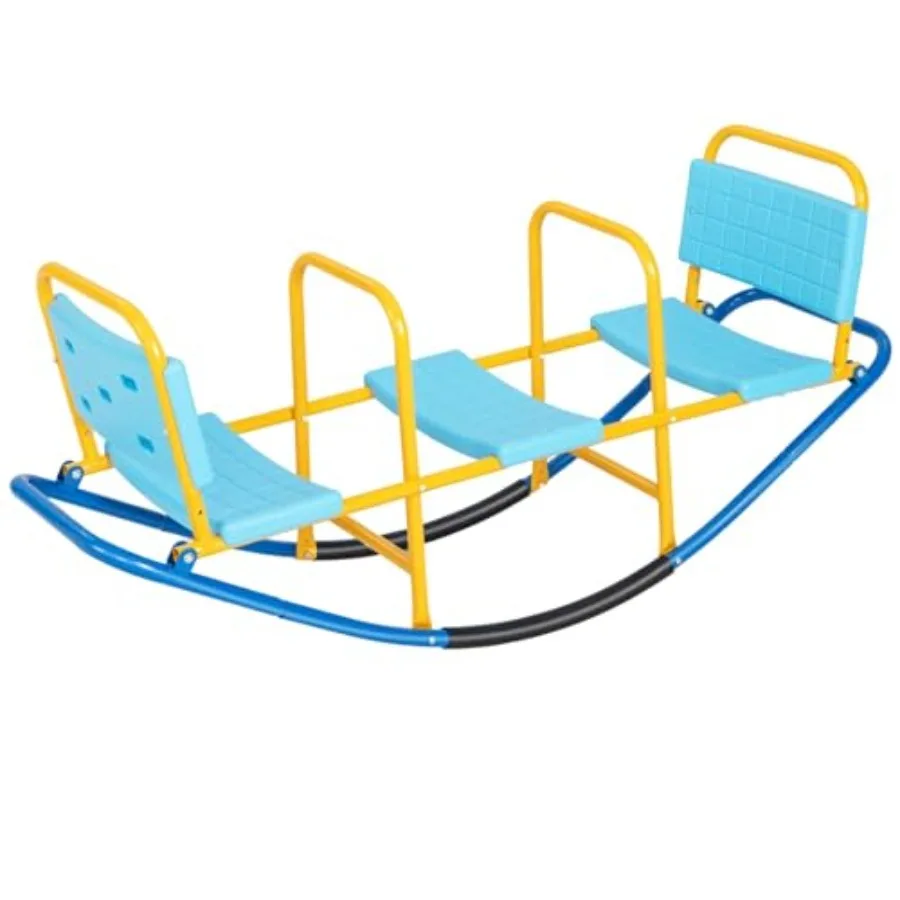 

Трехместный аттракцион-качалка Sit and Spin 0 ° Вращающаяся качалка для малышей, прочная металлическая качалка-балансир для улицы, трехместная качалка-балансир