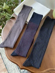 Man's Knee High Socks Calf Socks Cotton Dressing Mature Man Adult Man's Cotton Socks