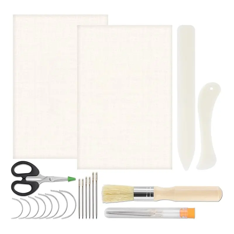 

A93Z Bookbinding Materials 21 Pcs Book Binding Kit With Book Cloth For Repairing Old Books Repair Cloths