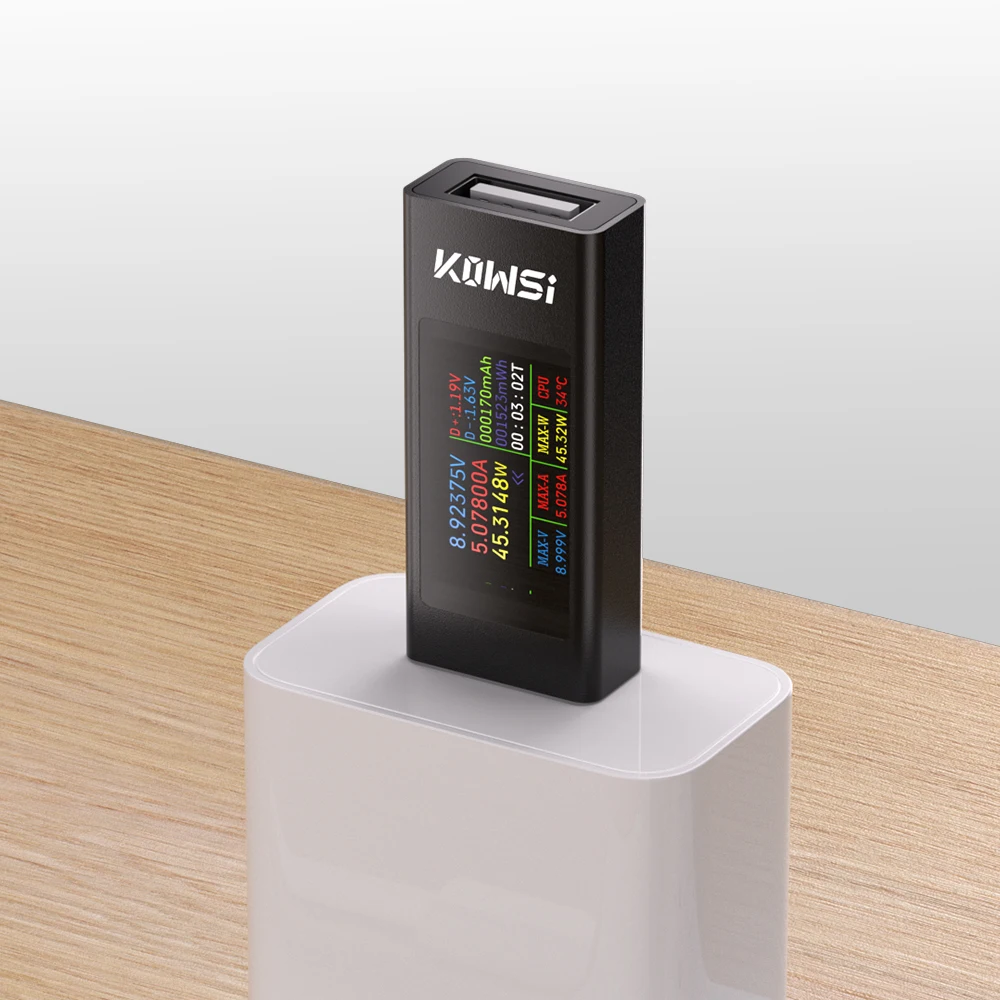 HD 1.06 polegadas KWS-MX23 IPS Display Multi-função USB Tester Amperímetro de Tensão Medidor de Potência DC 4-30V 0-8A