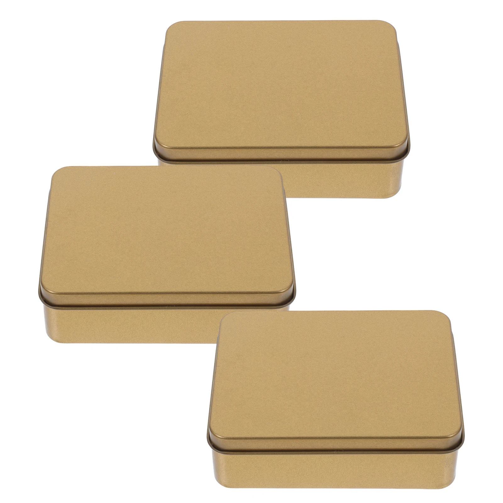 

3pcs Rectangular Tin Box Small Metal Storage Boxes For Candy Coins Jewelry Kitchen Office Portable Lightweight Craft Cookie