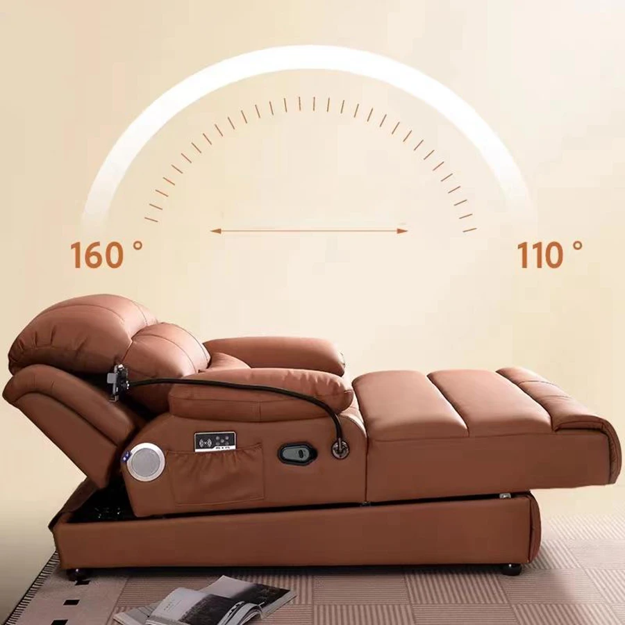 Zero Wall Electric Sofa Bed Soft Upholstered Reclining Sleeper For Home Theater Electric Reclining Sofa Chair