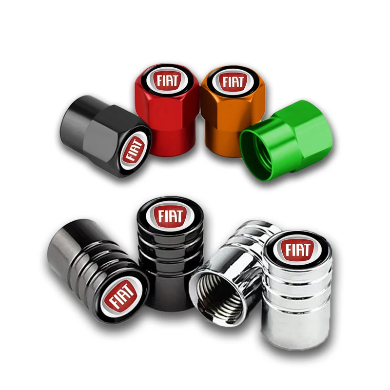 4PCS Car Tire Valve Stems Cap Auto Exterior Accessories For FIAT 500 Grande Stilo Freemont Punto Astra Bravo 500X Ducato Panda