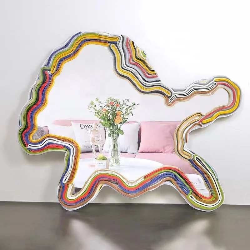 Color 3d handmade frame decorative mirror art full length mirror