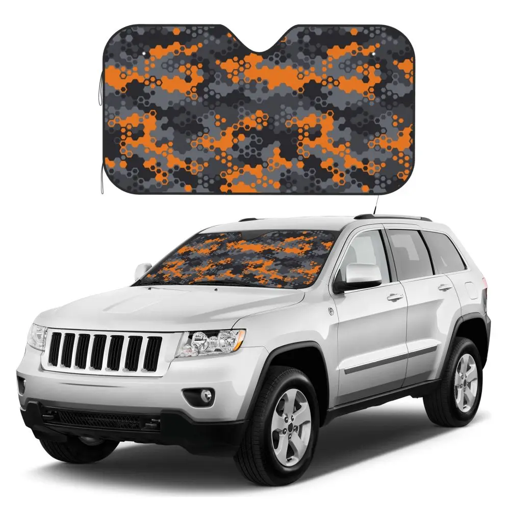 Orange Camouflage Car Windshield Sunshade Reflective Sunshade Ultraviolet and Heat-resistant Sunshade Car