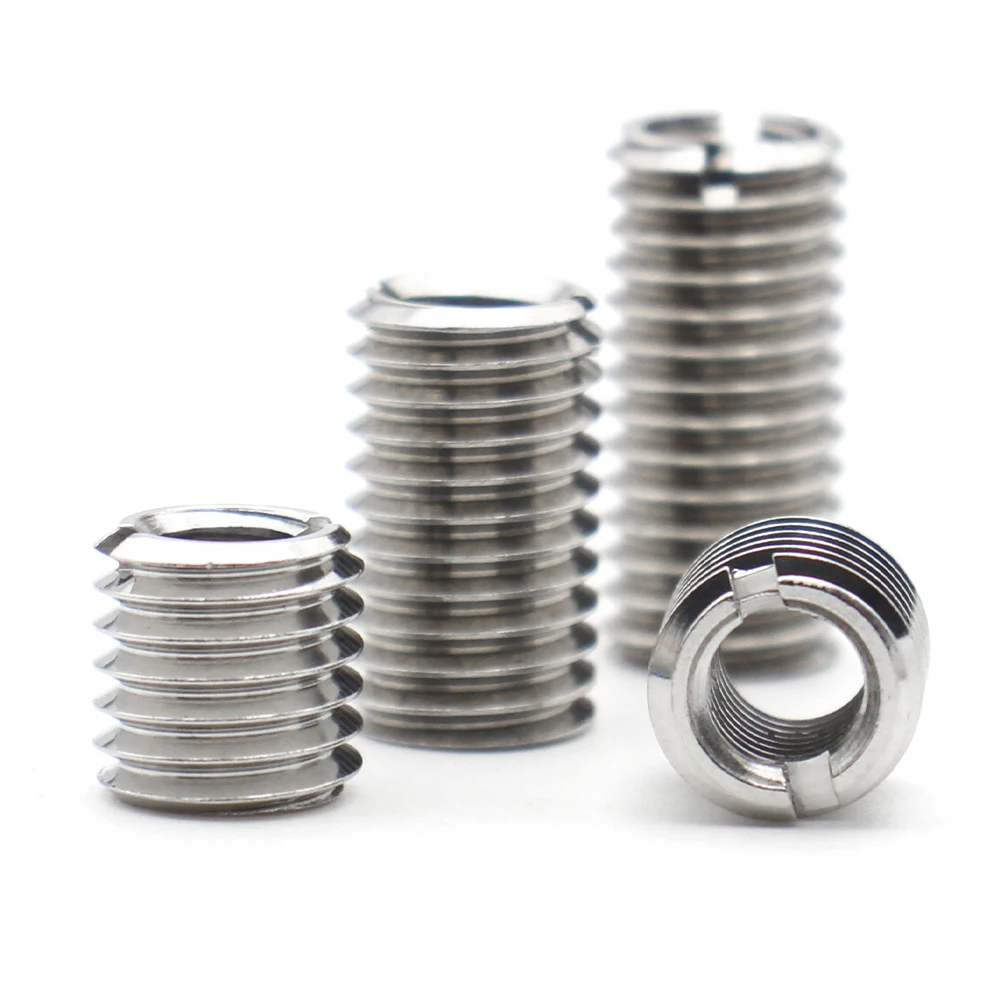 1/2/3/5/10pcs M2-M12 Stainless Steel Sotted Inside Outside Thread Insert Adapter Self Tapping Screw Nuts Sleeve Converter Nut