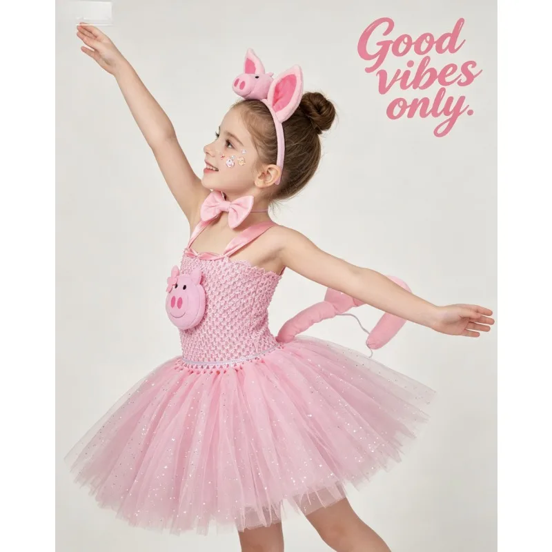 Piggy Dress 61 Children's Day Stage Performance Outfit Carnival Masquerade Birthday Party Fancy Holiday Role Play Clothing Props