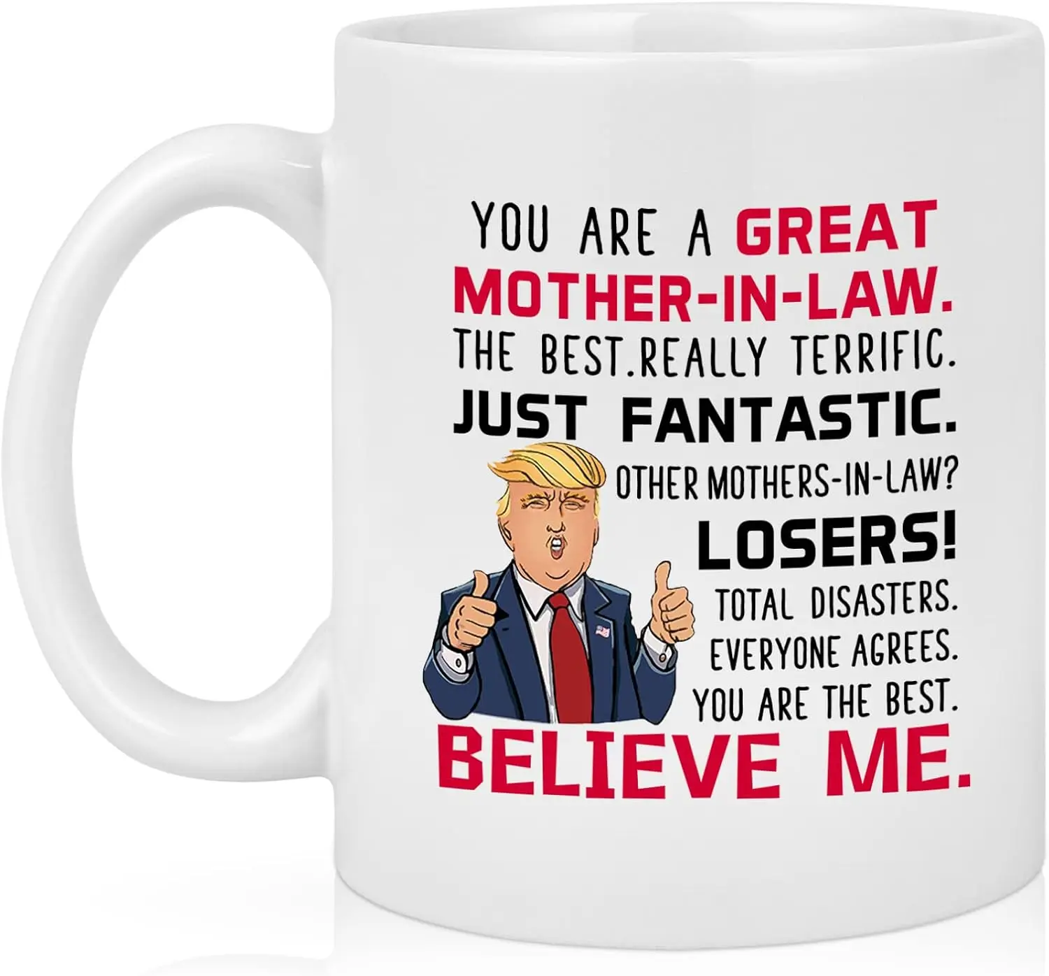 Maustic Gifts for Mother in Law, Trump Mother in Law Mug, Mother in Law Christmas Mothers Day Birthday Gifts from Daughter Son i